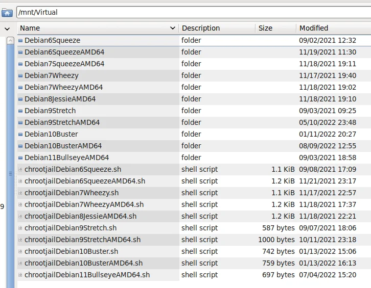 Installation of Debian 10 Buster (64 bit) chroot Jail Environment under Debian 11