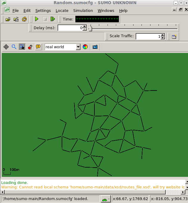 Creating Random Road Network, Traffic Flows, Signals in SUMO