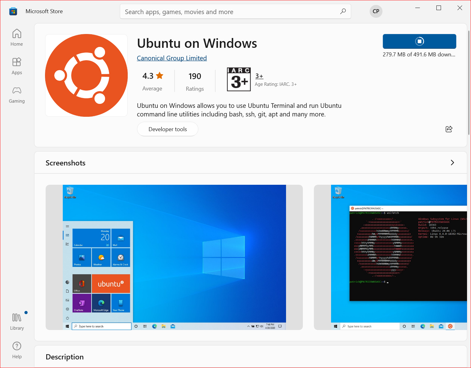 Steps for Installing Ubuntu & ns-3 under WSL  of Windows 10.