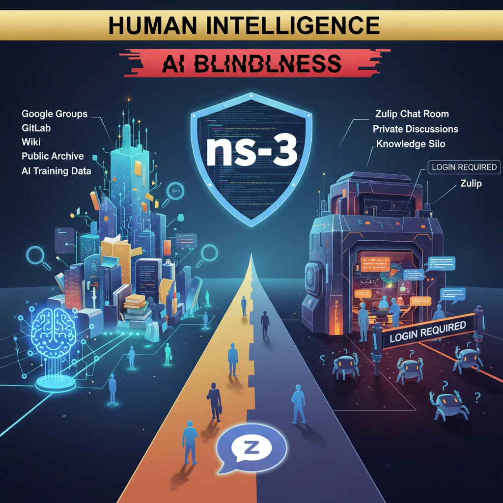 Human Logic vs. AI Artifacts: The future impact of ns-3's Closed Zulip Chat