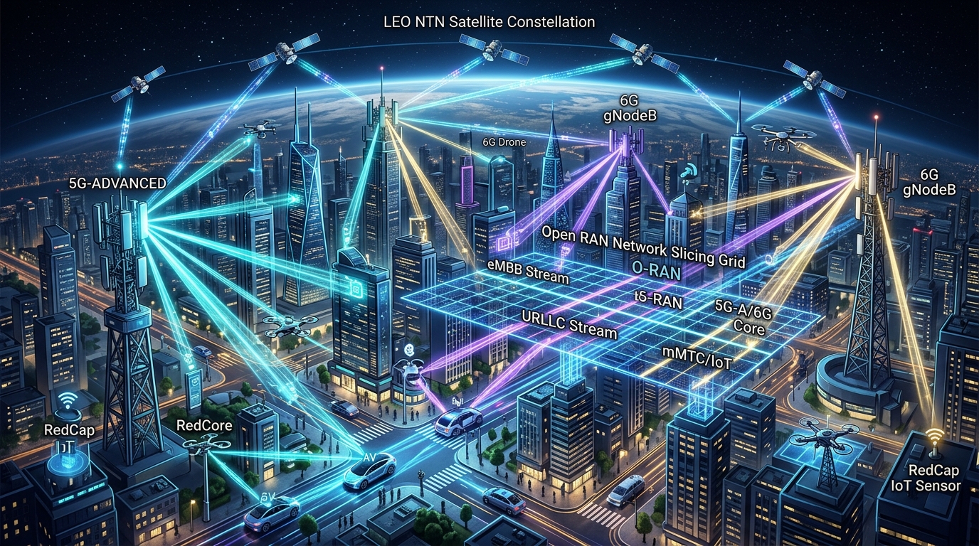 5G-Advanced and 6G Cellular Networks with ns-3 5G-LENA, NTN, Sub-THz, and O-RAN Integration