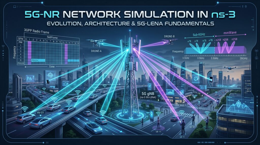 5G-NR Network Simulation in ns-3 Evolution, Architecture and 5G-LENA Fundamentals